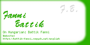 fanni battik business card